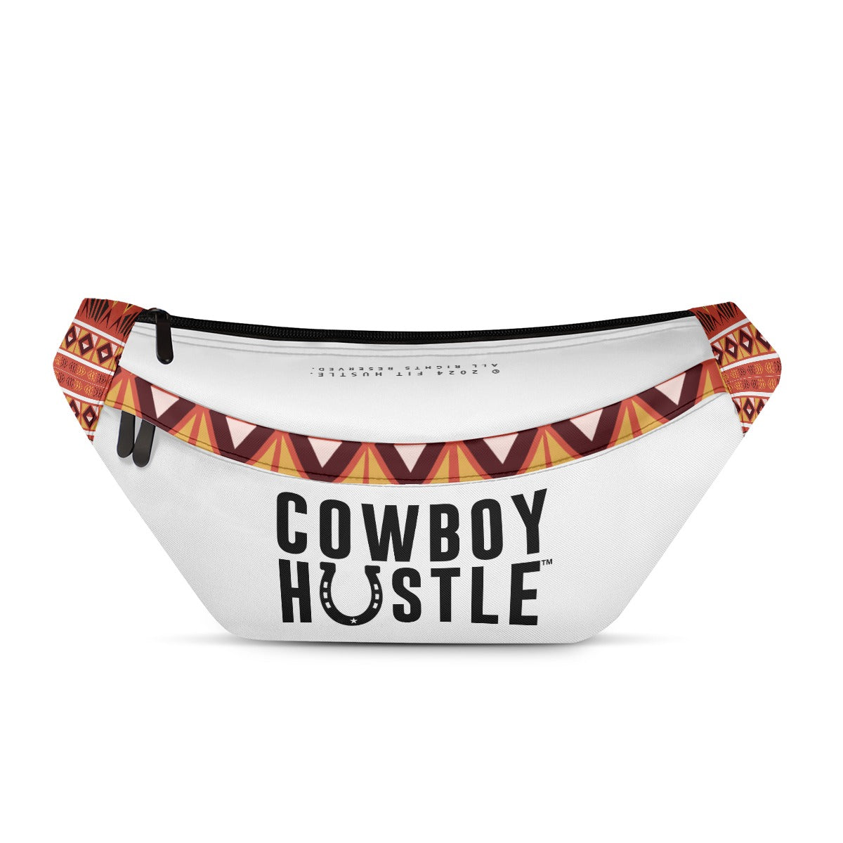 Front view of the Cowboy Horseshoe HUSTLE™ Riding Bag featuring a horseshoe design